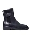 Tory Burch Double T 30mm Ankle Boots In Black
