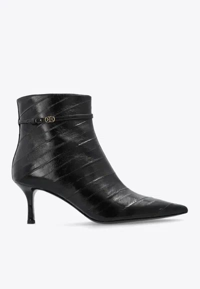 TORY BURCH DOUBLE T 65 LEATHER ANKLE BOOTS