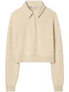 Tory Burch Double T-appliqué Polo Shirt In Neutrals
