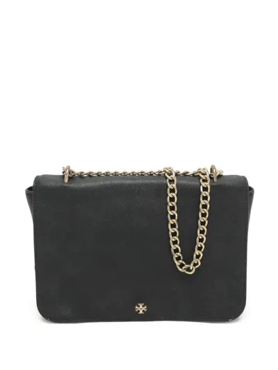 Pre-owned Tory Burch Double T Shoulder Bag In Black