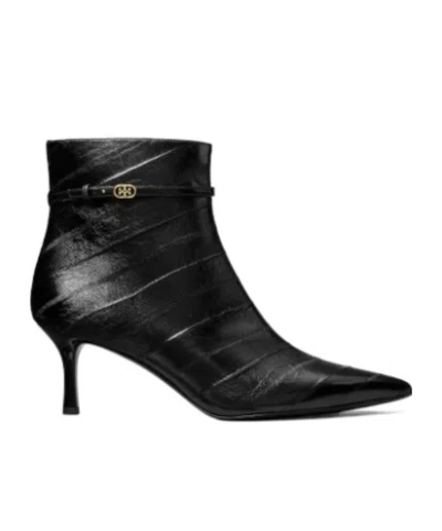 TORY BURCH DOUBLE T-BUCKLE ANKLE BOOTS