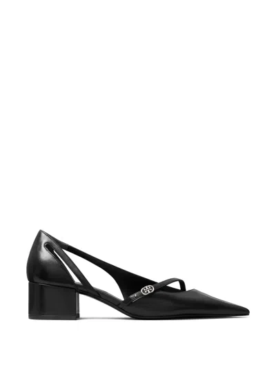 Tory Burch Double T Buckle D'orsay Pumps In Black