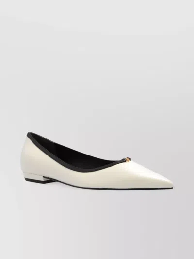 Tory Burch Double T Buckle Flat With Pointed Toe