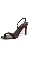 Tory Burch Double T Buckle Heel Sandal 85mm Dark Cocoa In Brown