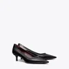 Tory Burch Double T Buckle Kitten Heel Pump In Black