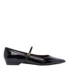 Tory Burch Black Ballet Shoes With Pointed Toe And Double T Motif In Patent Leather Woman In Black