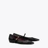 Tory Burch Black Ballet Shoes With Pointed Toe And Double T Motif In Perfect Black