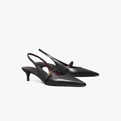 Tory Burch Double T Buckle Mary Jane Slingback In Black