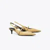 Tory Burch Double T Buckle Mary Jane Slingback In Burgundy