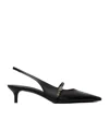 Tory Burch Double T Buckle Slingback Mary Jane Kitten Heel Pump In Black