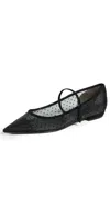 Tory Burch Suede-trimmed Mesh Mary Jane Flats In Nero