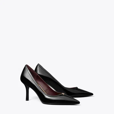 Tory Burch Double T Buckle Patent Pump In Perfect Black