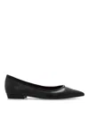 Tory Burch Double T Buckle Pointed-toe Flat In Black