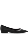 Tory Burch Double T Buckle Pointed-toe Flat In Perfect Black