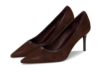 Tory Burch Double T Buckle Pumps 80mm In Brown
