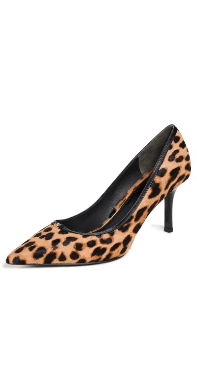 Tory Burch Double T Buckle Pumps 80mm Classic Leopard