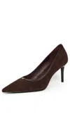 Tory Burch Double T Buckle Pumps 80mm Dark Cocoa In Brown