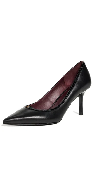 TORY BURCH DOUBLE T BUCKLE PUMPS 80MM PERFECT BLACK/PERFECT BLACK
