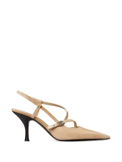 Tory Burch Double T Buckle Pumps In Neutral