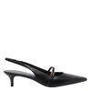 Tory Burch Double T Buckle Slingback Mary Jane Kitten Heel Pump In Black