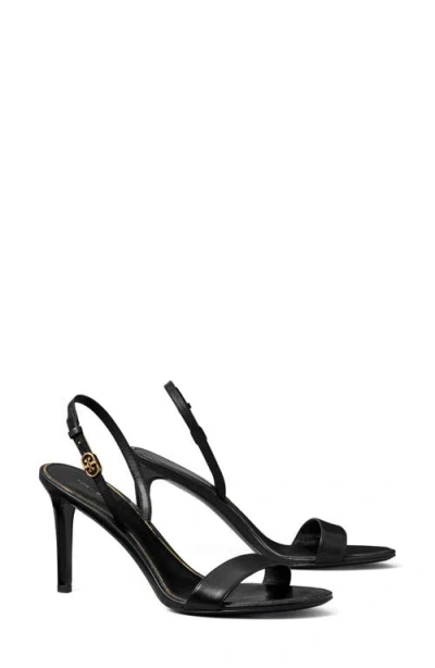 Tory Burch Double T Buckle Slingback Sandal In Perfect Black