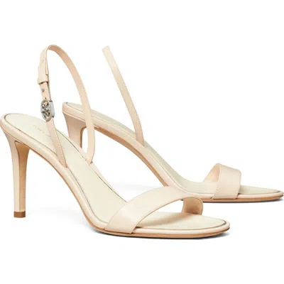 Tory Burch Double T Buckle Slingback Sandal In Neutral