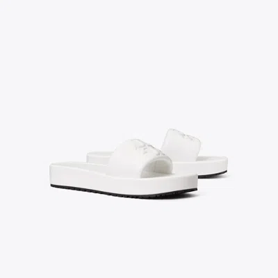 Tory Burch Double T Burch Platform Slide In White
