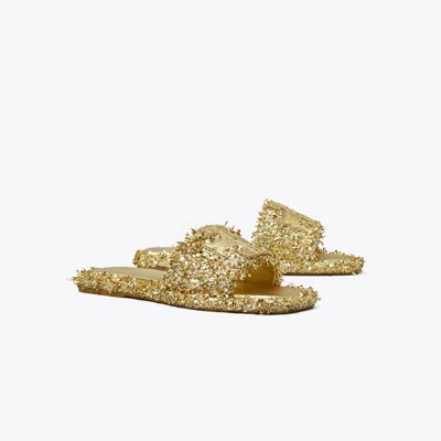 Tory Burch Double T Burch Slide In Gold