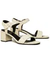 Tory Burch Double T City Leather Sandal In Gold