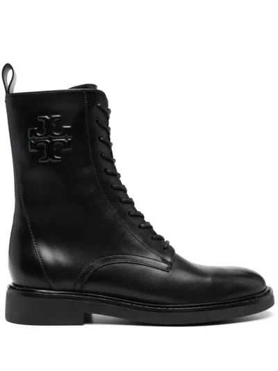 Tory Burch Double T Combat Boot In Black