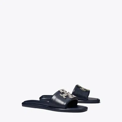 Tory Burch Double T Deco Burch Slide In New Navy