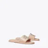 Tory Burch Double T Deco Burch Slide In Shell Rose Pink