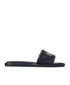 Tory Burch Double T Leather Slides In Black