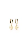 Tory Burch Double-t Drop Earrings In Gold