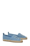 Tory Burch Double T Espadrilles Denim In Blue