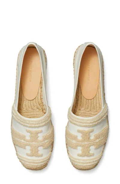 Tory Burch Double T Espadrille Flat In Natural / Candeggiato