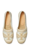 Tory Burch Double T Espadrille Flat In Natural/candeggiato