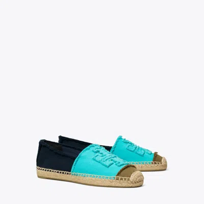 Tory Burch Double T Espadrille In Summer Sky/army/blue Notte