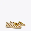 Tory Burch Fray Stripe Espadrille Flat In Whiskey Brown/naturale