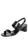 TORY BURCH DOUBLE T HEEL SANDALS 50MM PERFECT BLACK / PERFECT BLACK