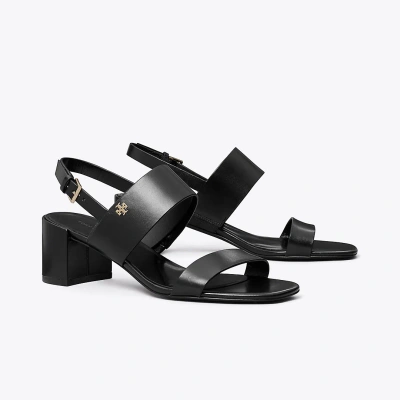 Tory Burch Double T Slingback Sandal In Perfect Black/perfect Black