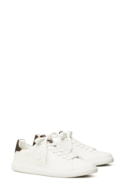 Tory Burch Double-t Howell Court Sneaker In Titanium White / Creta
