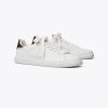Tory Burch Double T Howell Leather Sneakers In White