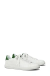 Tory Burch Double T Howell Court Sneaker In White/arugula Green