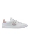 Tory Burch Double T Howell Low-top Leather Sneakers In White