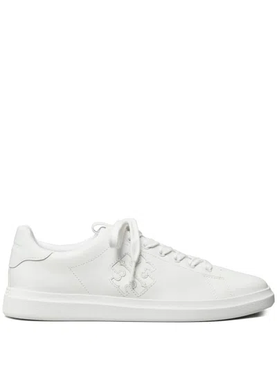 Tory Burch Double T Howell Court Trainers In White