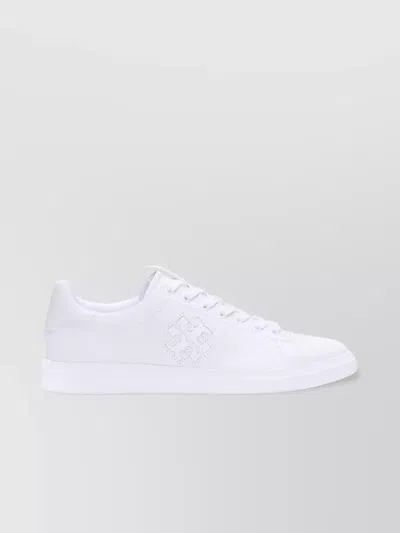 Tory Burch Double T Howell Leather Sneakers In White