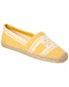 Tory Burch Double T Jacquard Espadrille In Yellow