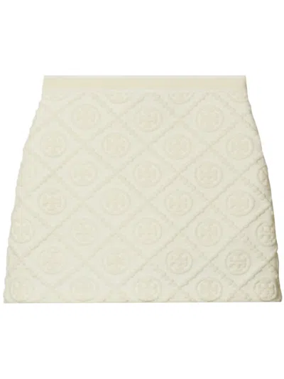 Tory Burch Double T-jacquard Mini Skirt In Neutrals