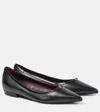 Tory Burch Double T Buckle Pointed-toe Flat In Black
